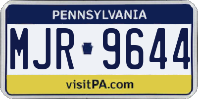 PA license plate MJR9644