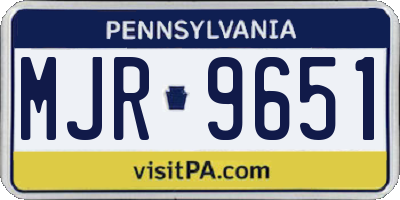 PA license plate MJR9651
