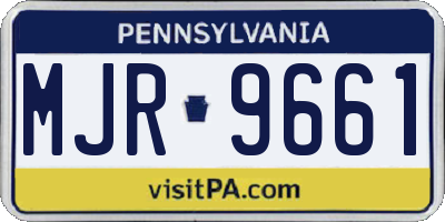 PA license plate MJR9661