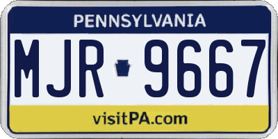 PA license plate MJR9667