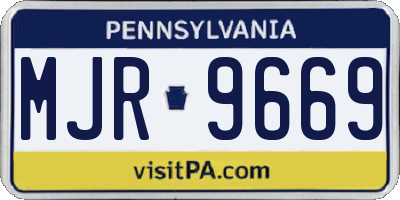PA license plate MJR9669