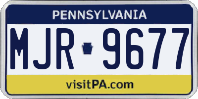 PA license plate MJR9677