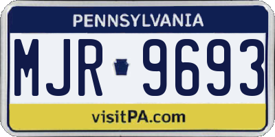 PA license plate MJR9693