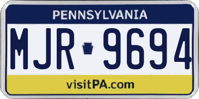 PA license plate MJR9694