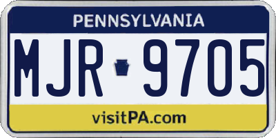 PA license plate MJR9705