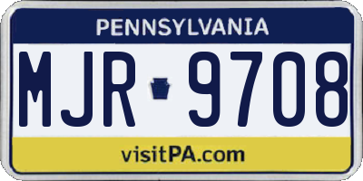 PA license plate MJR9708