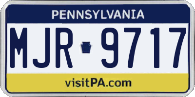 PA license plate MJR9717