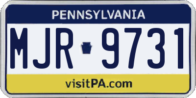 PA license plate MJR9731