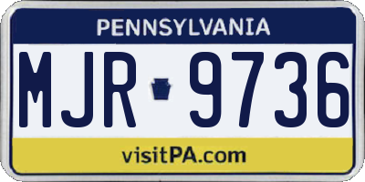 PA license plate MJR9736