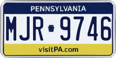 PA license plate MJR9746