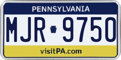 PA license plate MJR9750