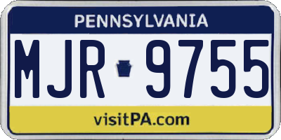 PA license plate MJR9755