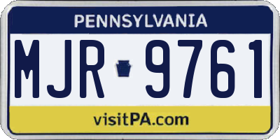 PA license plate MJR9761