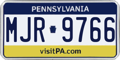 PA license plate MJR9766