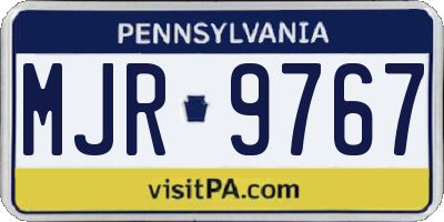 PA license plate MJR9767