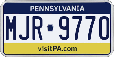 PA license plate MJR9770