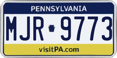 PA license plate MJR9773