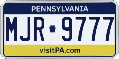 PA license plate MJR9777