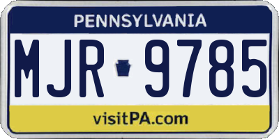 PA license plate MJR9785