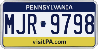 PA license plate MJR9798