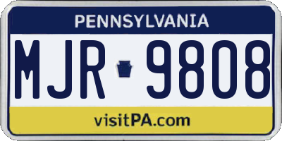 PA license plate MJR9808