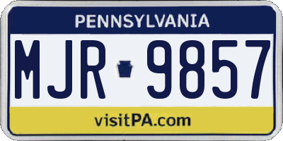 PA license plate MJR9857
