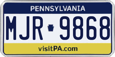 PA license plate MJR9868