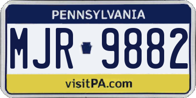 PA license plate MJR9882