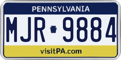 PA license plate MJR9884