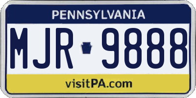 PA license plate MJR9888