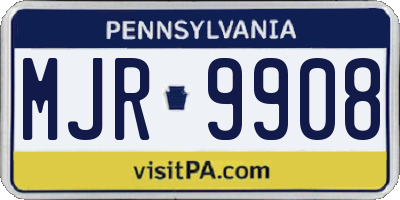 PA license plate MJR9908
