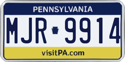 PA license plate MJR9914