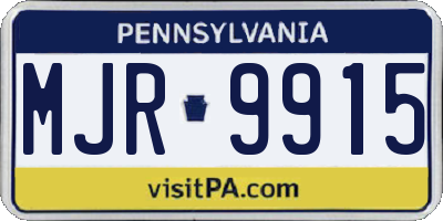 PA license plate MJR9915