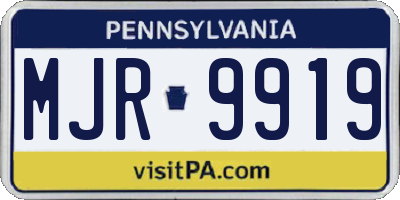 PA license plate MJR9919