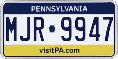 PA license plate MJR9947