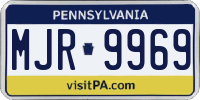 PA license plate MJR9969