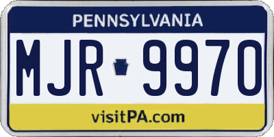 PA license plate MJR9970