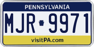 PA license plate MJR9971