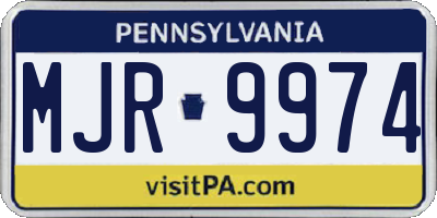 PA license plate MJR9974