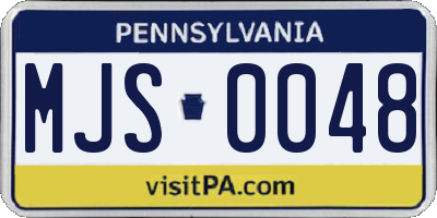 PA license plate MJS0048