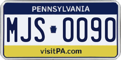 PA license plate MJS0090