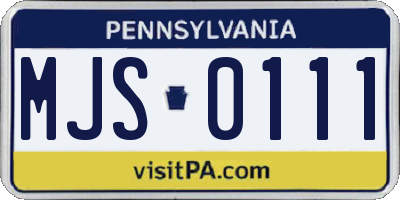 PA license plate MJS0111
