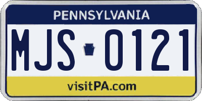 PA license plate MJS0121