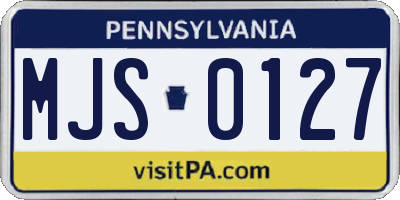 PA license plate MJS0127