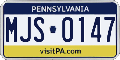 PA license plate MJS0147