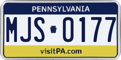 PA license plate MJS0177