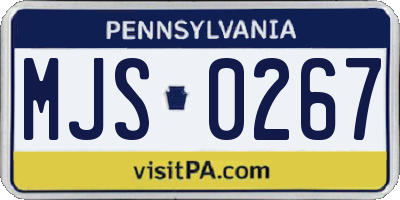 PA license plate MJS0267