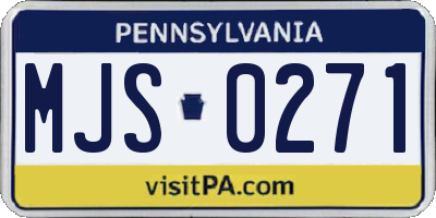 PA license plate MJS0271