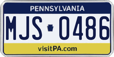 PA license plate MJS0486
