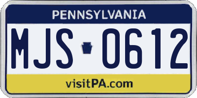 PA license plate MJS0612